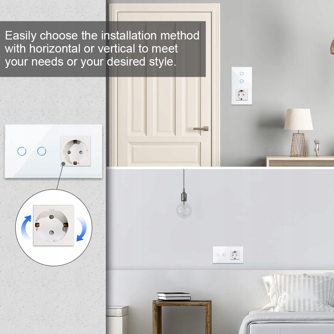 CNBINGO Inteligentny Włącznik Dotykowy Z Gniazdkiem Schuko Biały WiFi Alexa — miniatura 5
