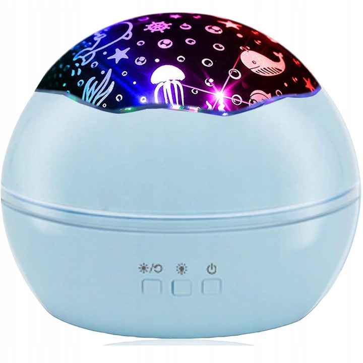 RZUTNIK PROJEKTOR GWIAZD LAMPKA NOCNA LAMPA NIEBA OBROTOWA OCEANU - LED 2w1 Zasilanie bateryjne sieciowe