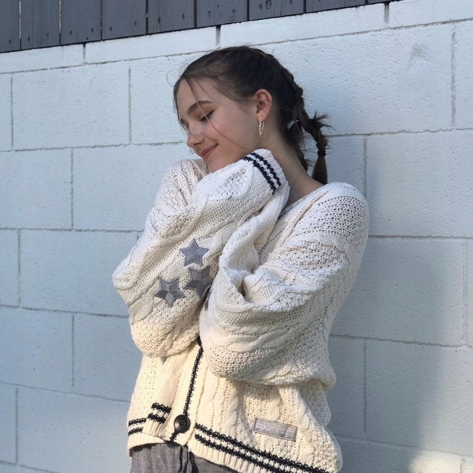 pullover womanTay Cardigan with Stars Embroidered Wzór dominujący aztecki