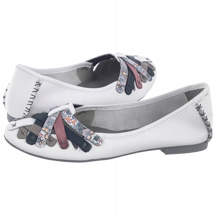 Dámské kožené baleríny Maciejka bílé, velikost 01358-21