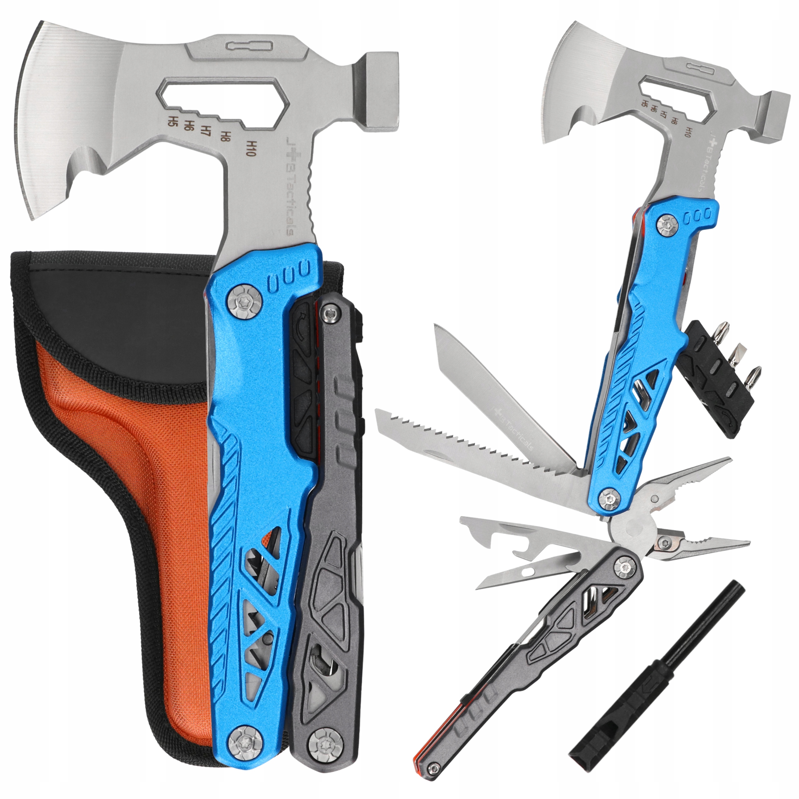 Multitool Narzędzie Wielofunkcyjne z siekierą Zestaw 24W1 Survival krzesiwo