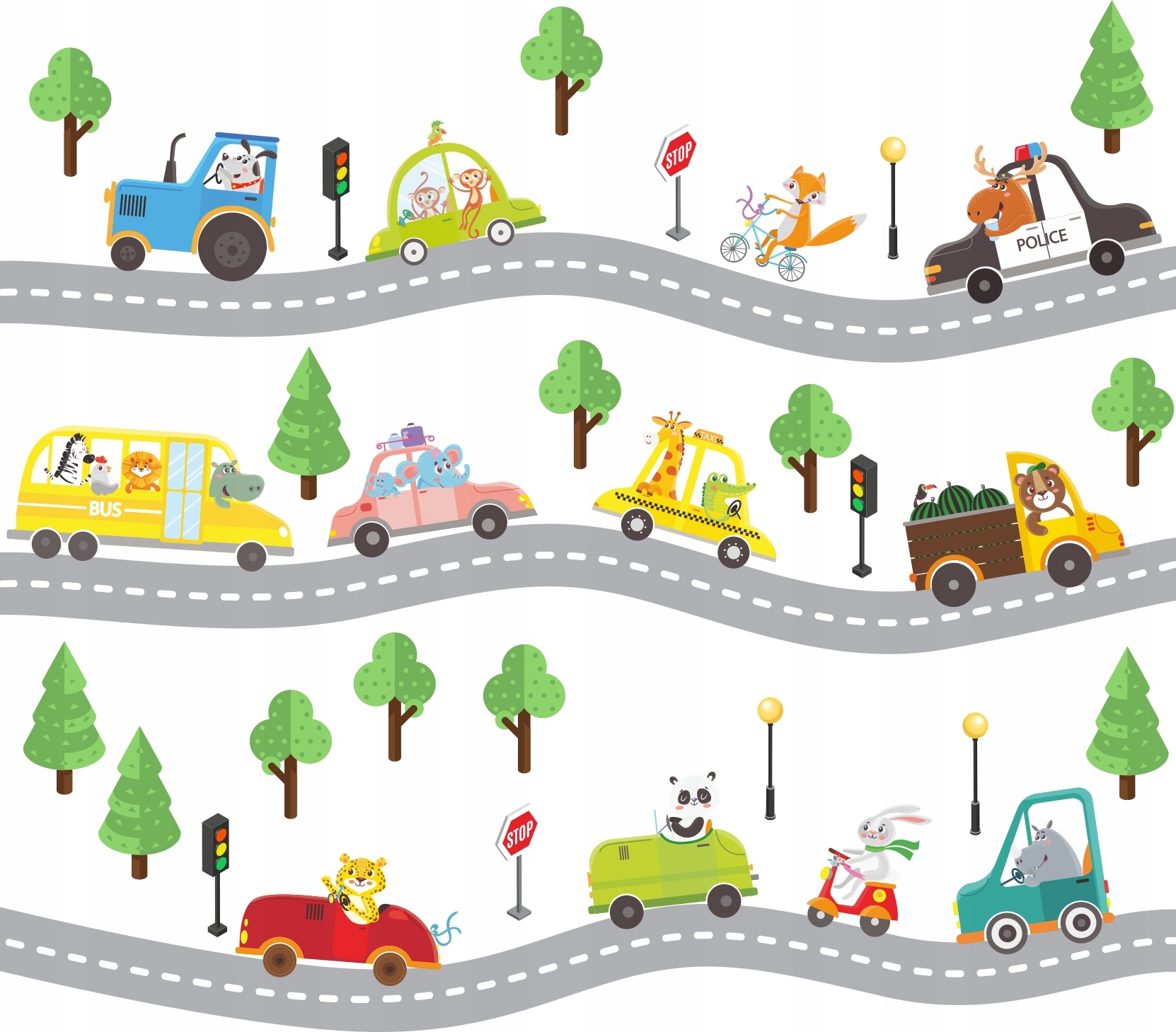 Naklejki na ścianę auta zwierzęta auto100x200cm Ad