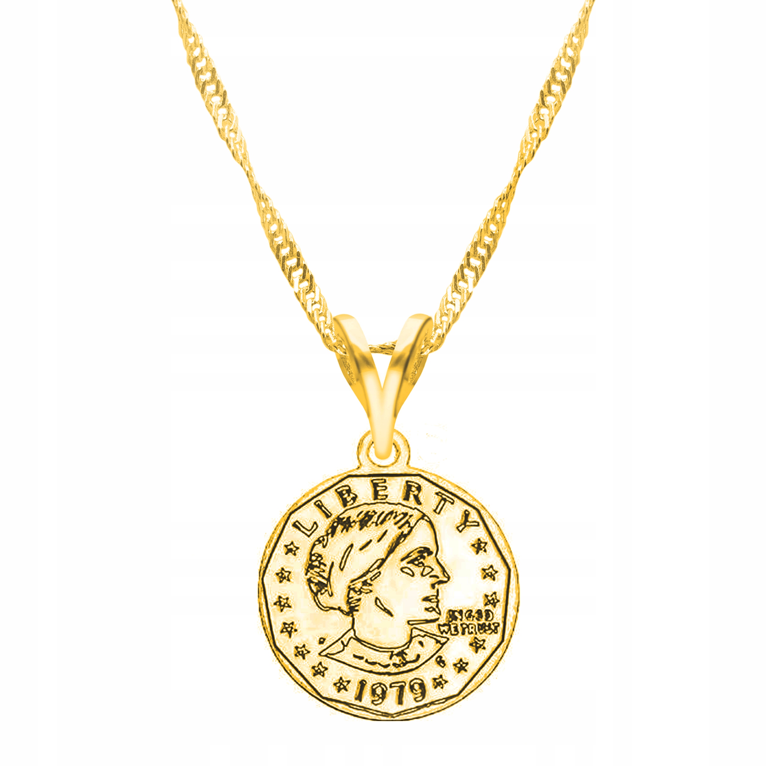 Řetízek zlatý náhrdelník 925 Mince Peníze