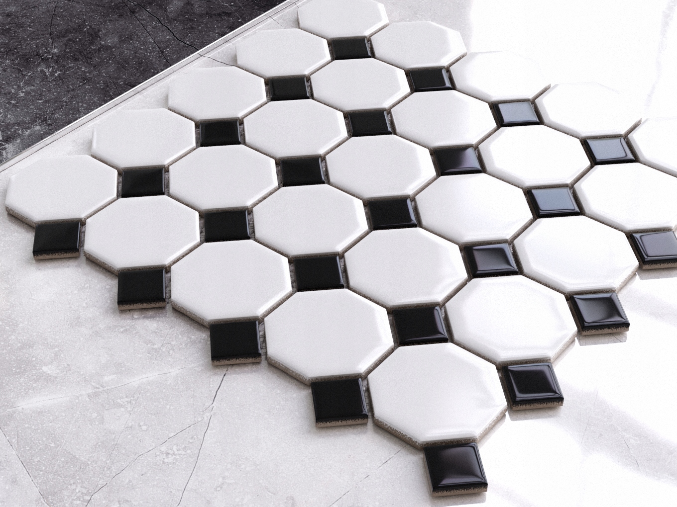 MOZAIKA CERAMICZNA OCTAGON WHITE CLASSIC Typ mozaika