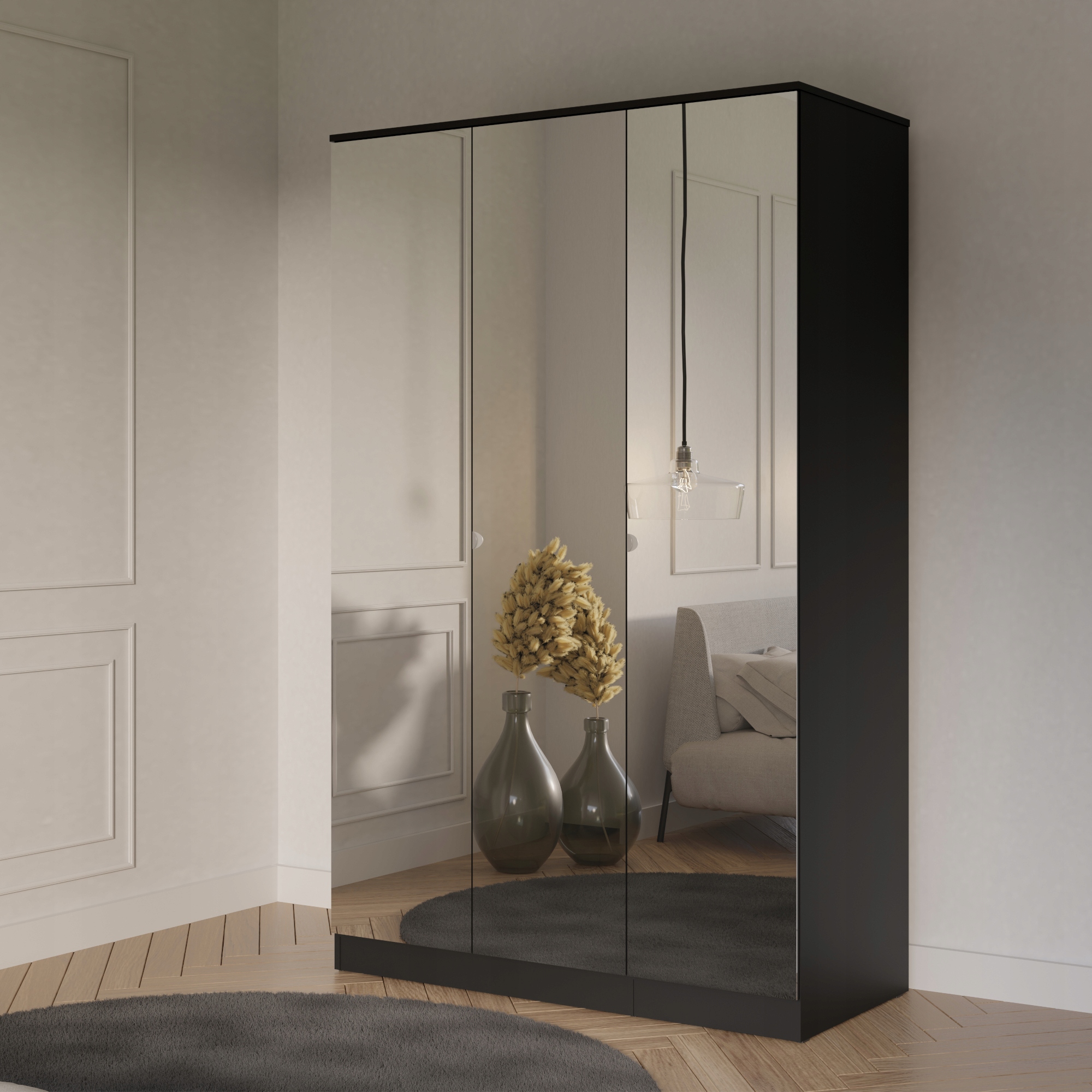 Szafa uchylna z lustrem Monza 3D 120 Czarna