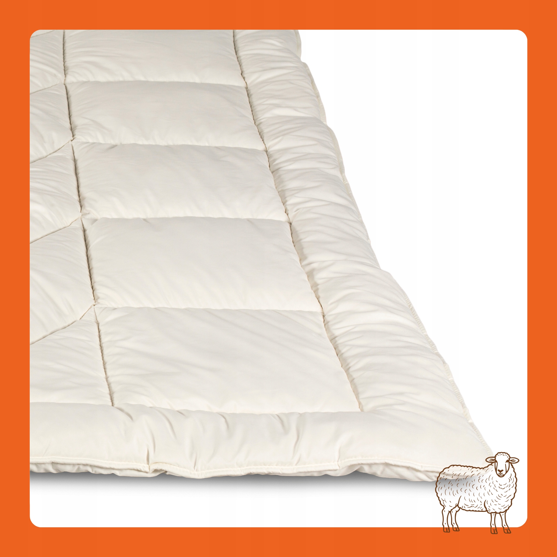 KOŁDRA DORIS OWCZA WEŁNA 220x200 ECRU WEŁNIANA CIEPŁA PUSZYSTA POLSKA AMW Długość (cm) 200 cm