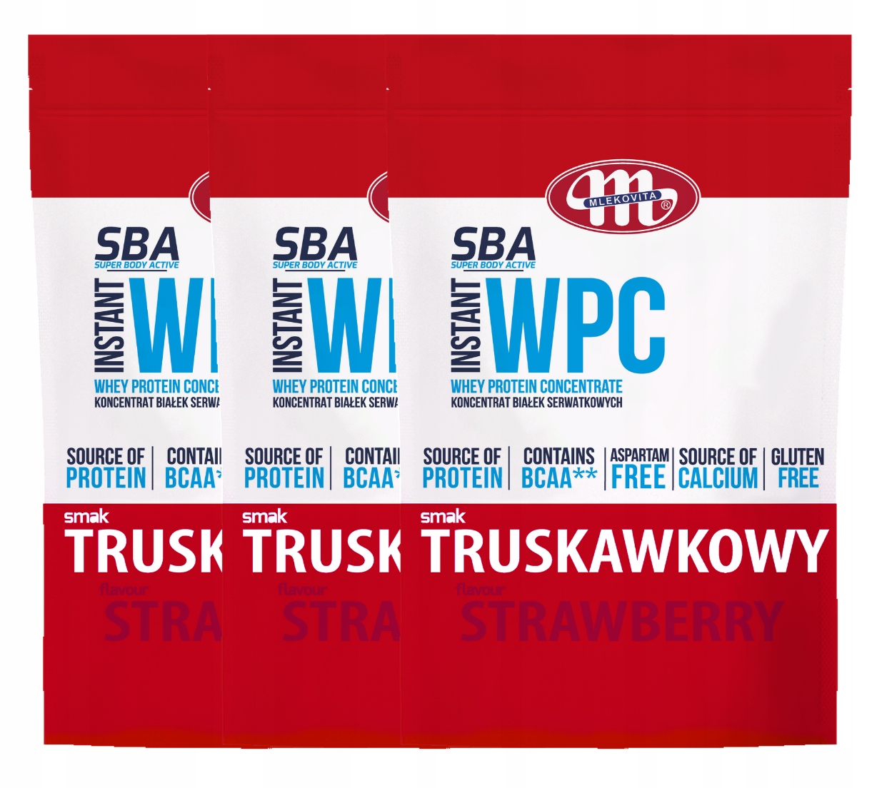 Mlekovita Sba WPC80 3x 700 g 2100 g Whey Protein Wpc Jahodový