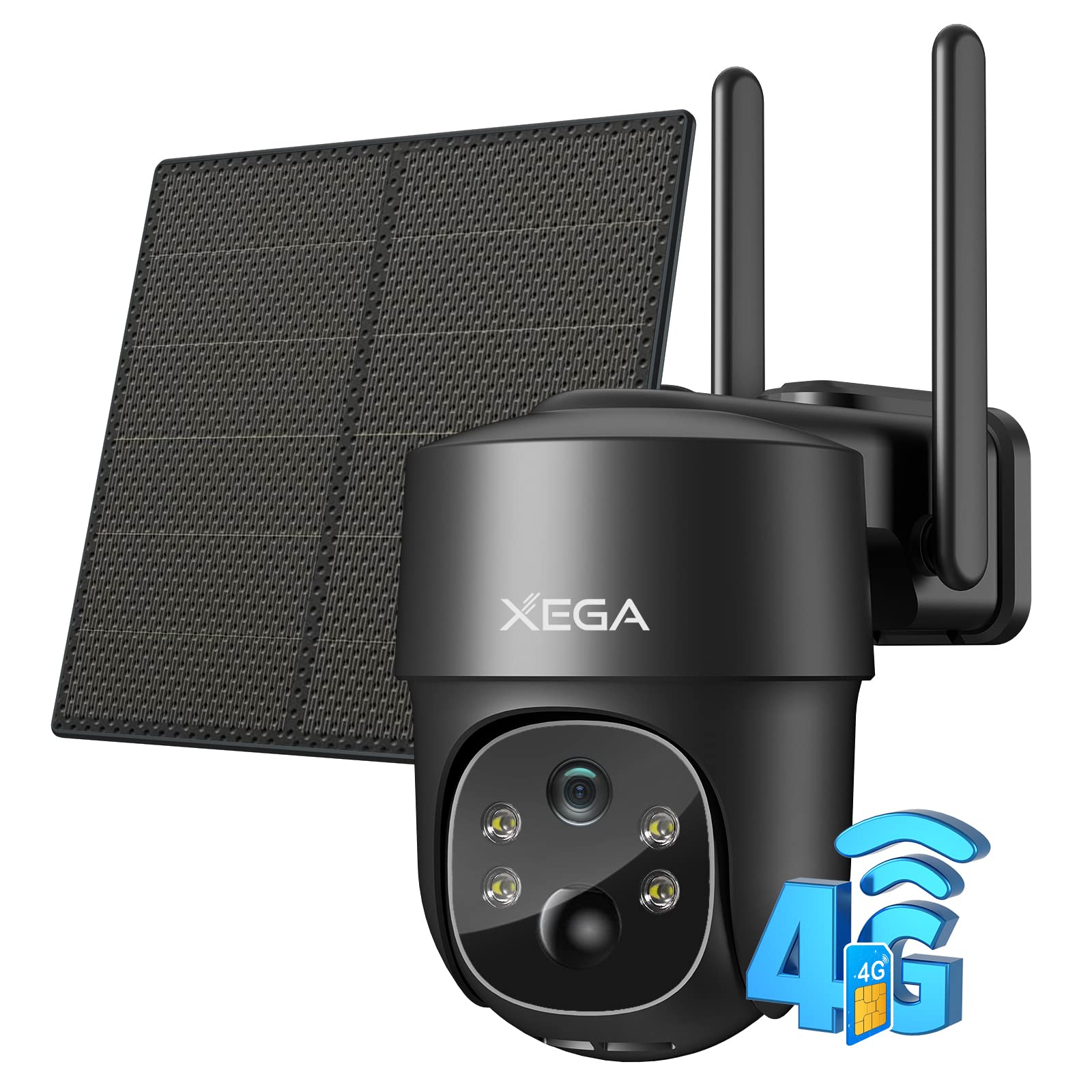 XEGA 4G LTE Solar 2K HD 3MP PTZ Wireless Outdoor Camera