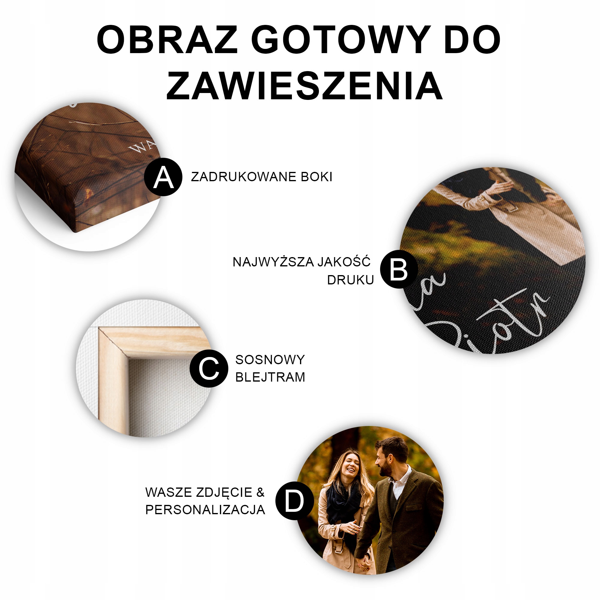 Obraz Na Płótnie Witamy Na Ślubie no1 70x50 cm Materiał wykonania płótno