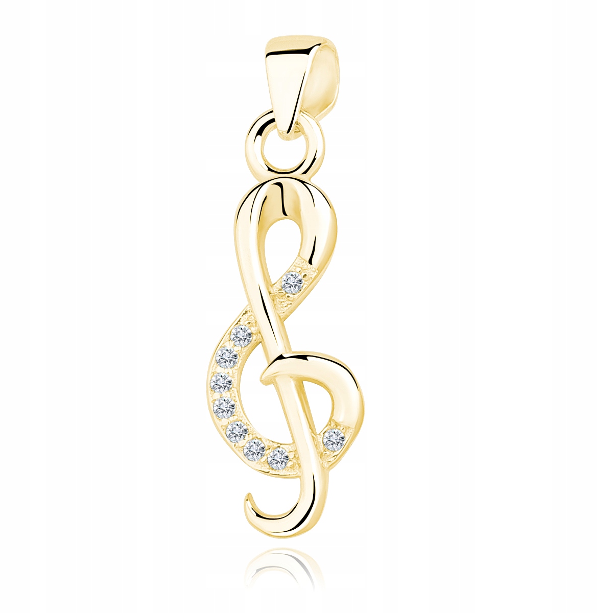 ZAWIESZKA SREBRNA pr 925 pozłacana z cyrkoniami Klucz wiolinowy dla Dzieci Kod producenta Z1252CG_W