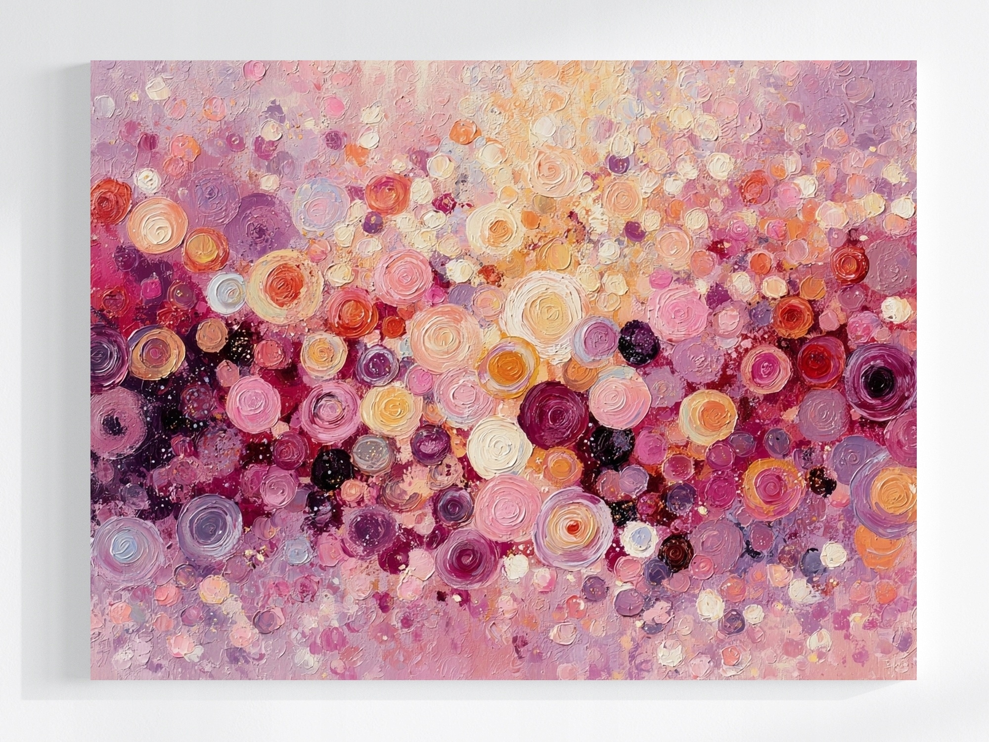 Obraz Na Plátně Canvas Abstrakce Geometrie Kolečka Růžová Červená 100x75