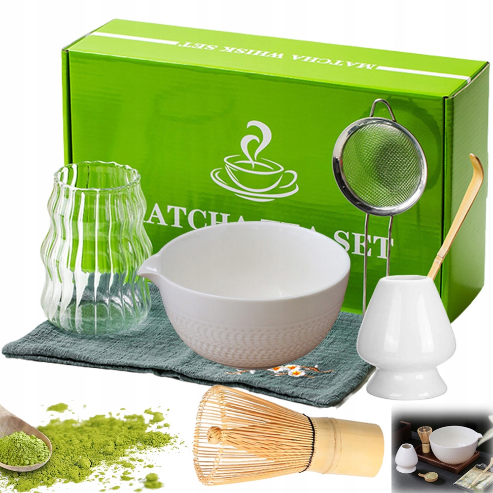 Sada Příslušenství Pro Přípravu Čaje Matcha Matchawan Šálek Metla 7EL