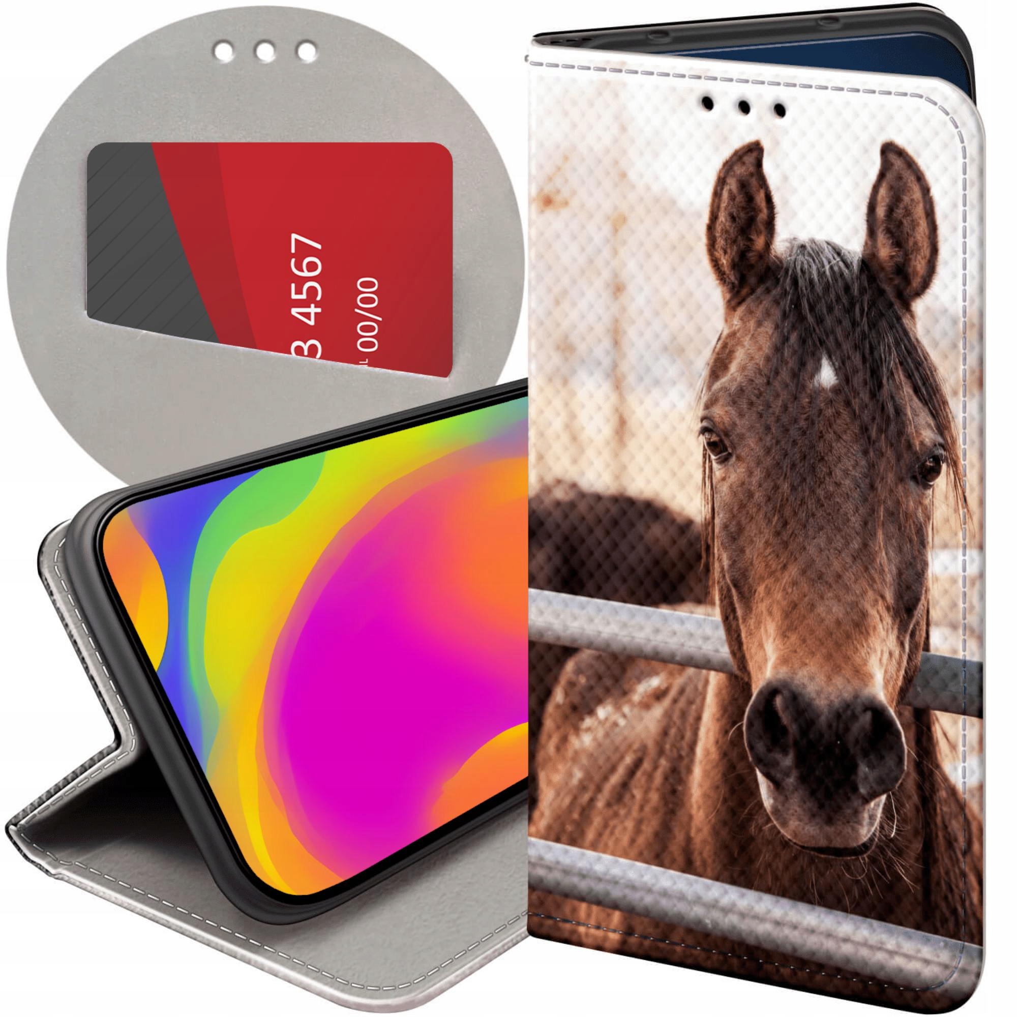 Etui Z Klapką Do Motorola Moto G14 Konie Kuce Pegazy Futerał Case