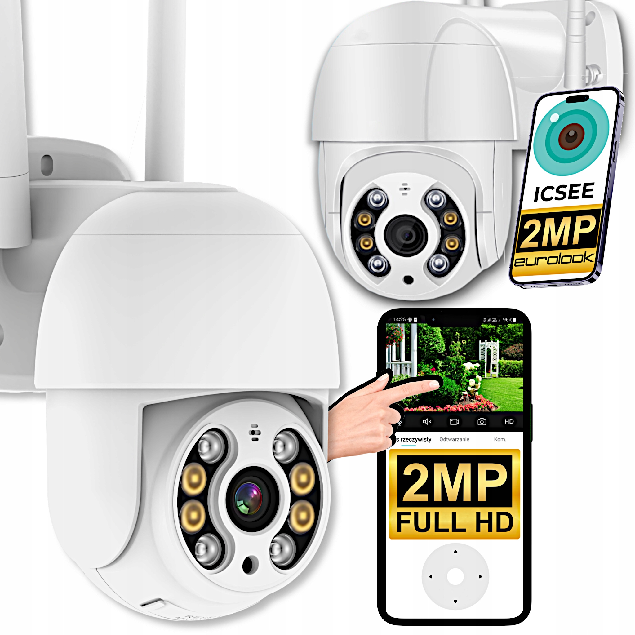 Bezdrátová Kamera Pro Domácí Monitorování 2MPX 4X Zoom Fullhd Wifi Sledování
