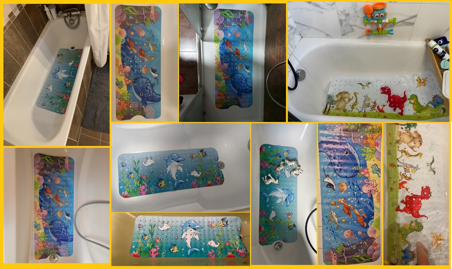 MATA ANTYPOŚLIZGOWA DO WANNY DLA DZIECI 100x40cm ochrona zabezpieczenie Szerokość produktu 1 cm