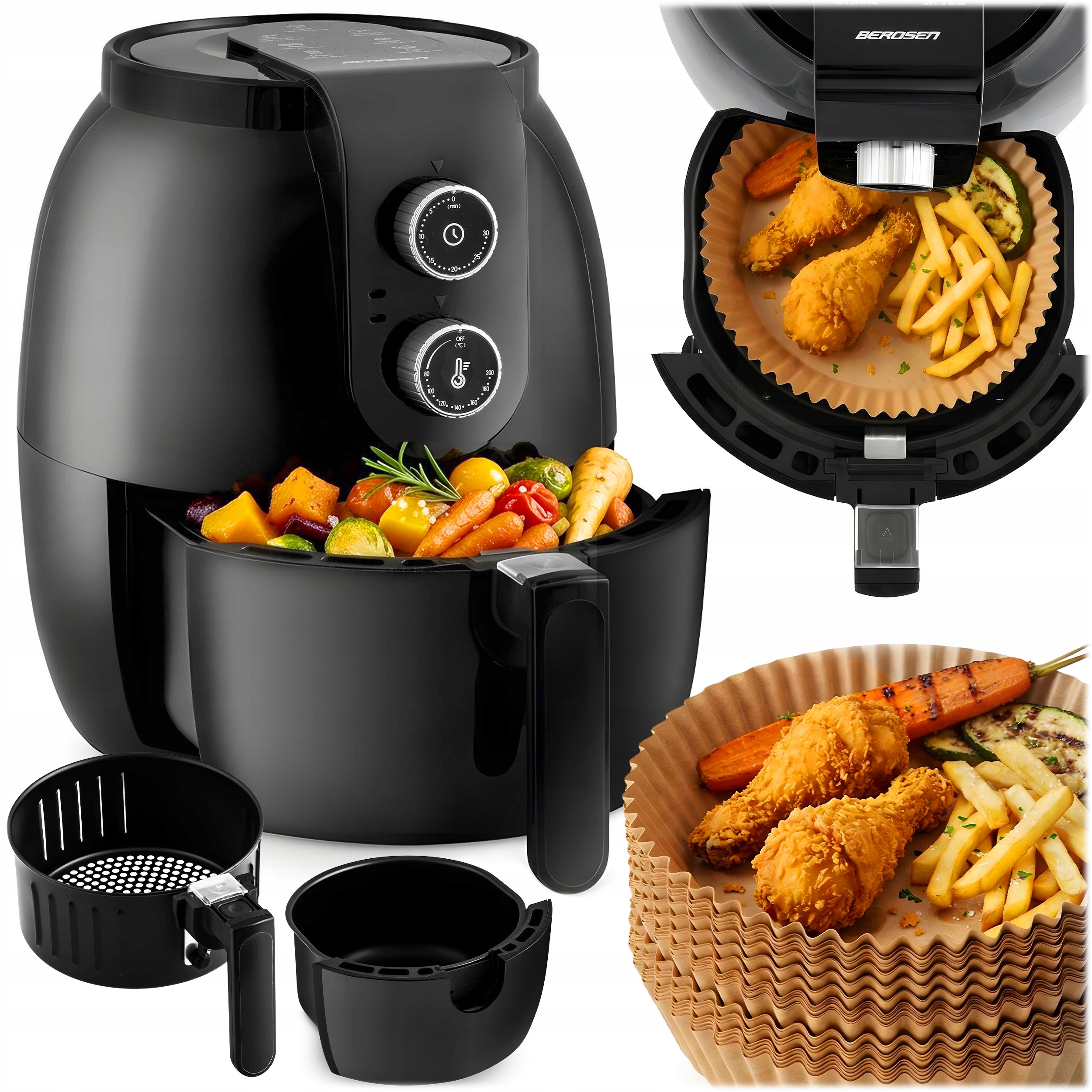 Frytkownica beztłuszczowa frytownica mocna Air Fryer Berdsen 3.6L