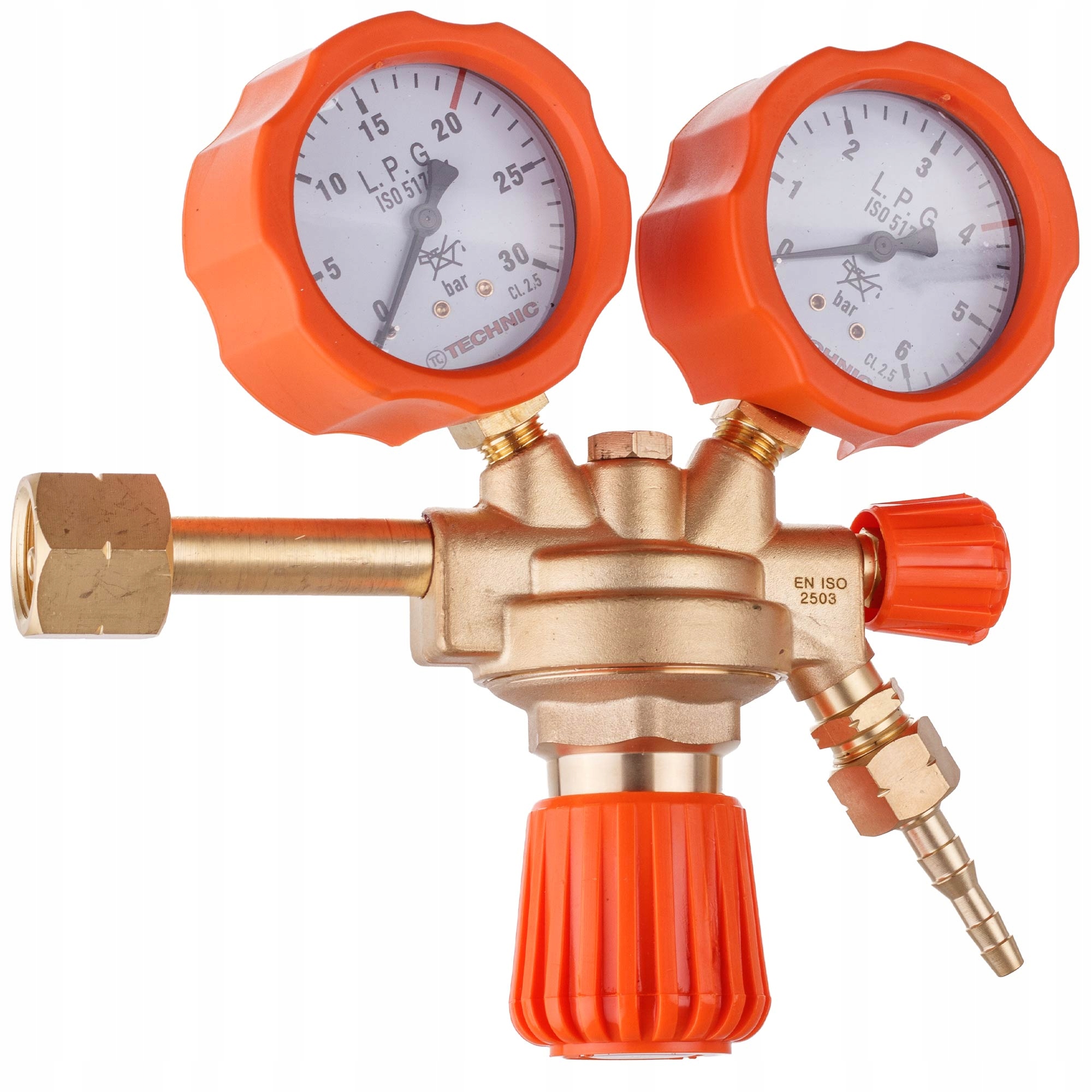 Reduktor Propan Butan Lpg 2X Manometr Mosazný Ventil Plynové Těleso