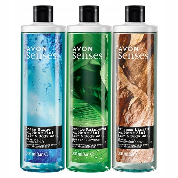 Avon Sada 3 Sprchových Gelů Pro Něj 500 ML Jungle Extreme