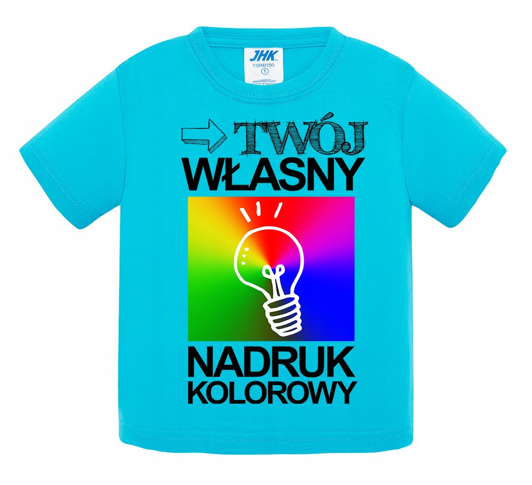 

Koszulka Z Własnym Nadrukiem bawełna turkusowa 92