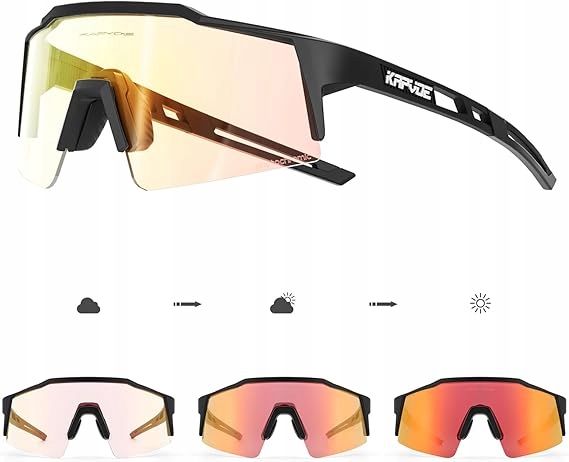 Kapvoe Fotochromatické lyžařské cyklistické brýle na běhání UV400