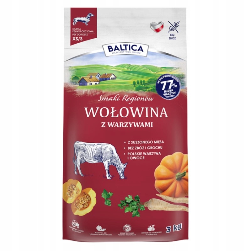 Levně Baltica Flavors of the Regions Hovězí Se Zeleninou Xs/s 3 kg suché Krmivo psy