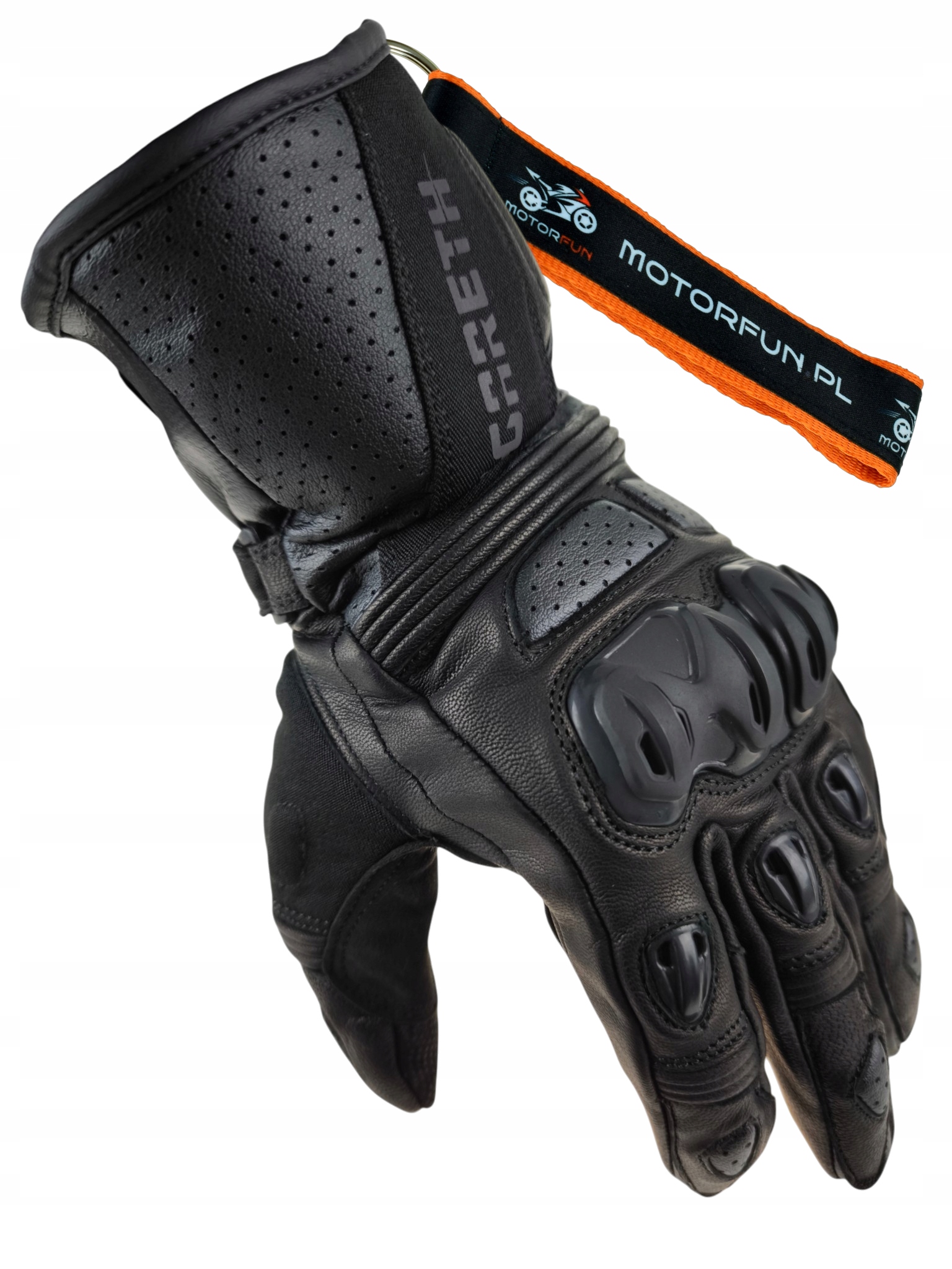 Rękawice skórzane Gareth. Touring długie czarne czarne XL