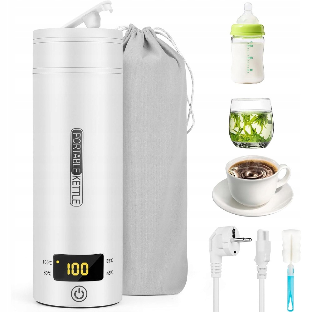 Elektrická Cestovní Rychlovarná Konvice Přenosná 450 ML 300 W Malá Cestovní Bílá