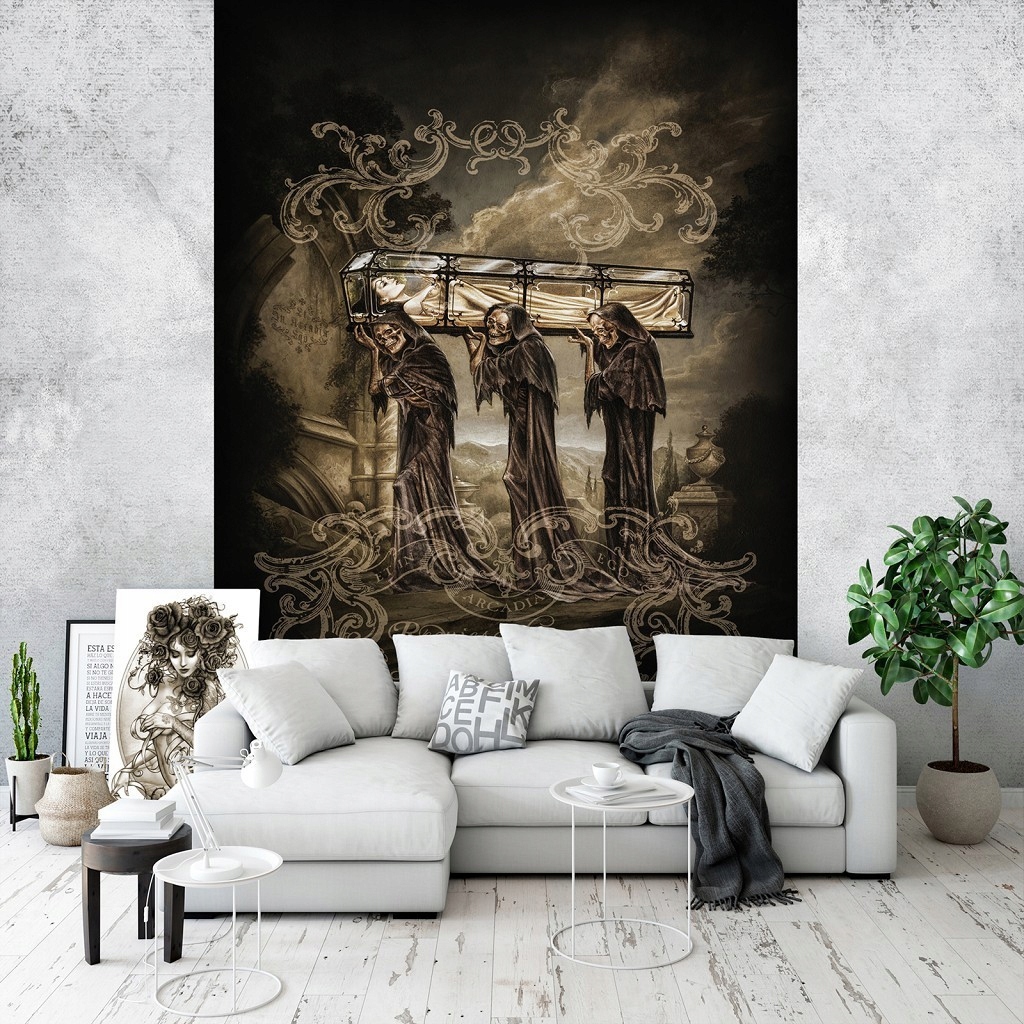 Vliesová Fototapeta 206x275 Smuteční rituál kostry +lepidlo