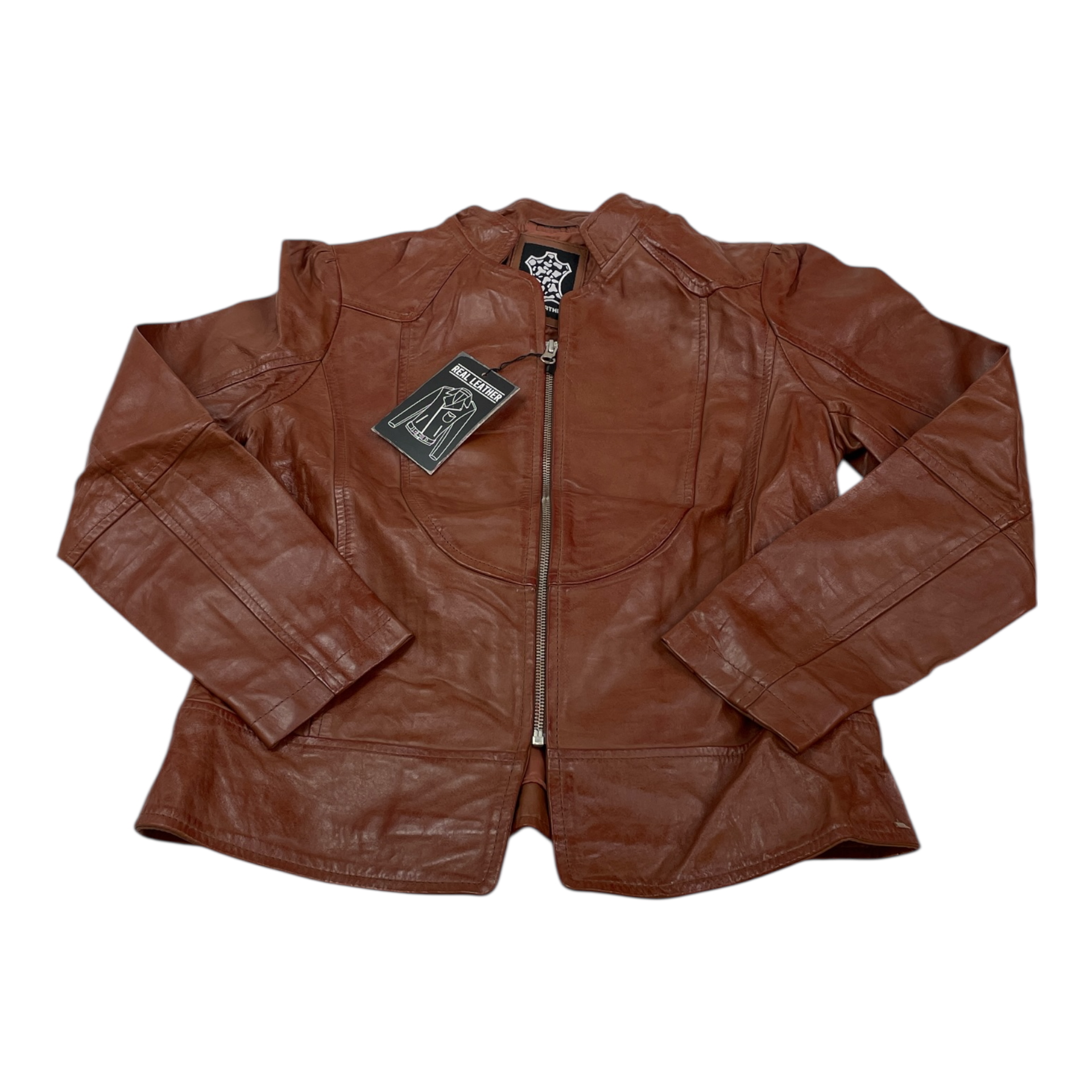 Dámská kožená bunda ramoneska Real Leather M