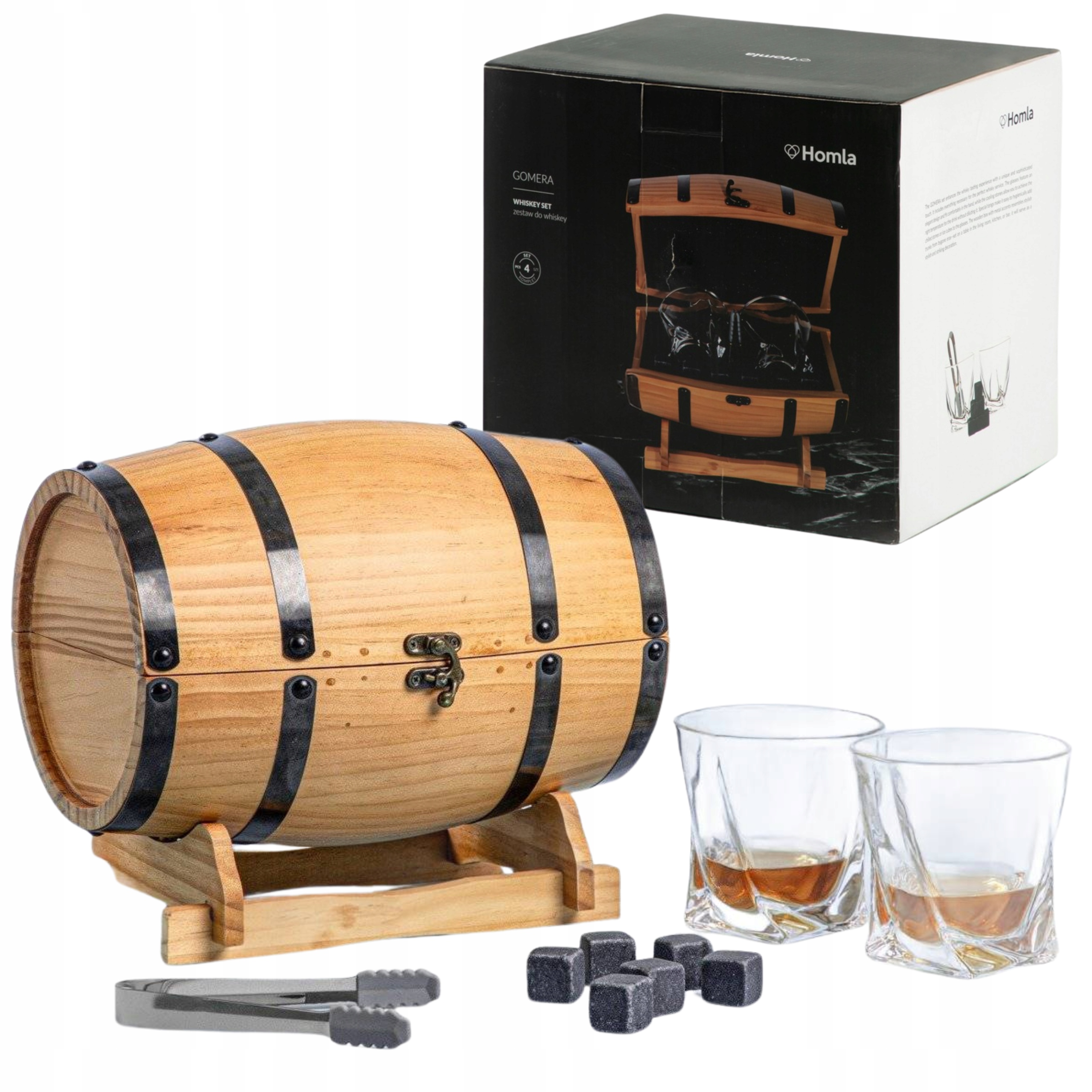 Sada na whisky sud 4ks sklenice kameny dárek pro muže