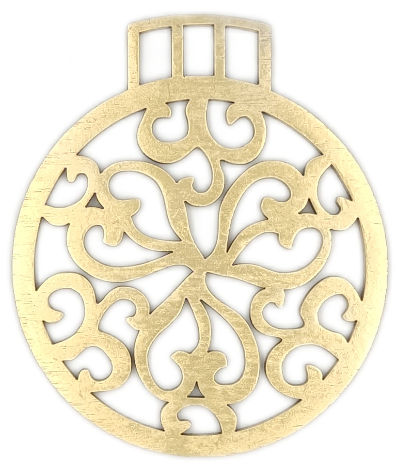 DREWNIANA BOMBKA NA CHOINKĘ zawieszka złota