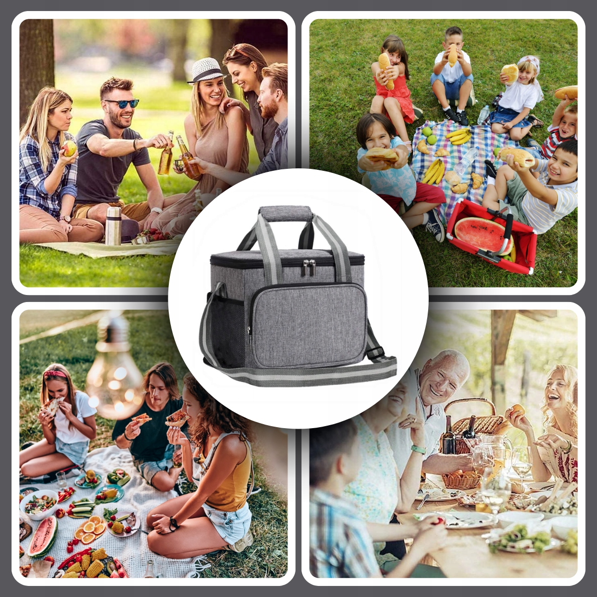 Torba Termiczna ŚNIADANIOWA duża na śniadanie jedzenie napoje LUNCH BOX Kolor dominujący wielokolorowy