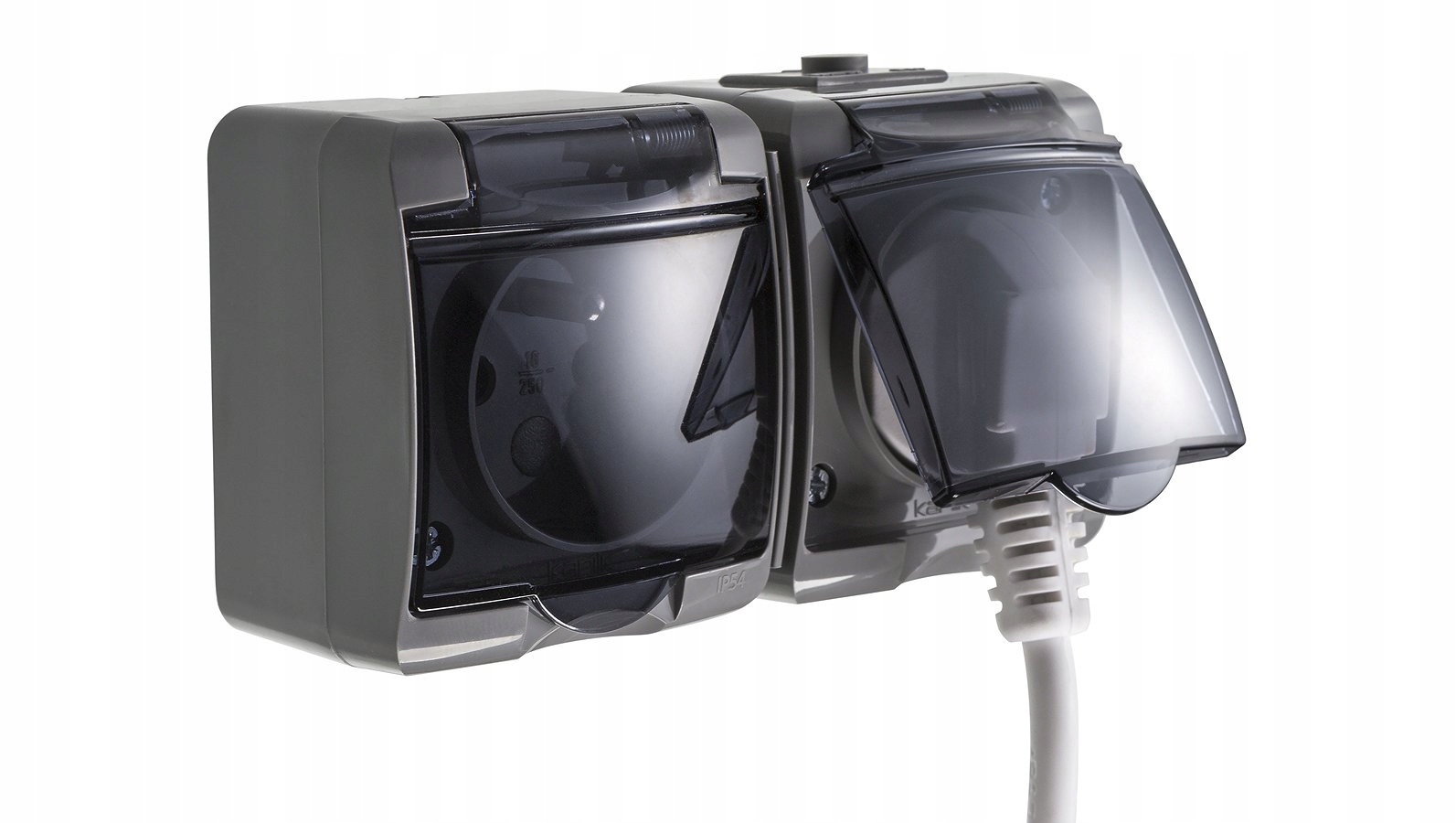 JUNIOR GNIAZDO pojedyncze HERMETYCZNE z klapką NATYNKOWE zewnętrzne 1x2P+Z Marka Karlik