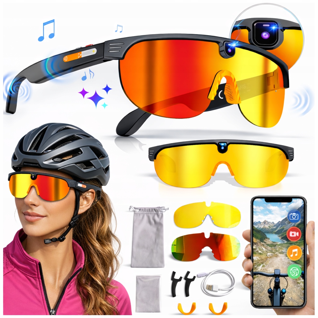 Dámské sluneční cyklistické brýle s kamerou Full Hd WiFi Ai