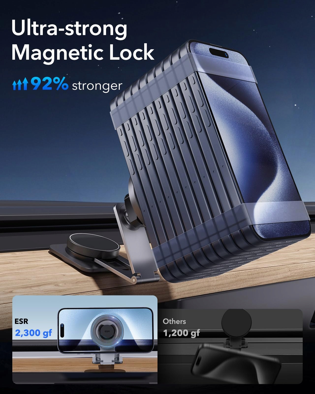 ESR Uchwyt Samochodowy Magnetyczny Do iPhone Android — miniatura 4