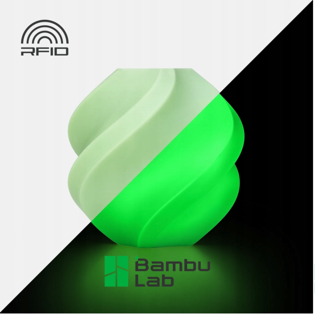 Filament Bambu Lab Pla Glow 1,75 mm 1 kg s vícenásobnou cívkou Glow Green