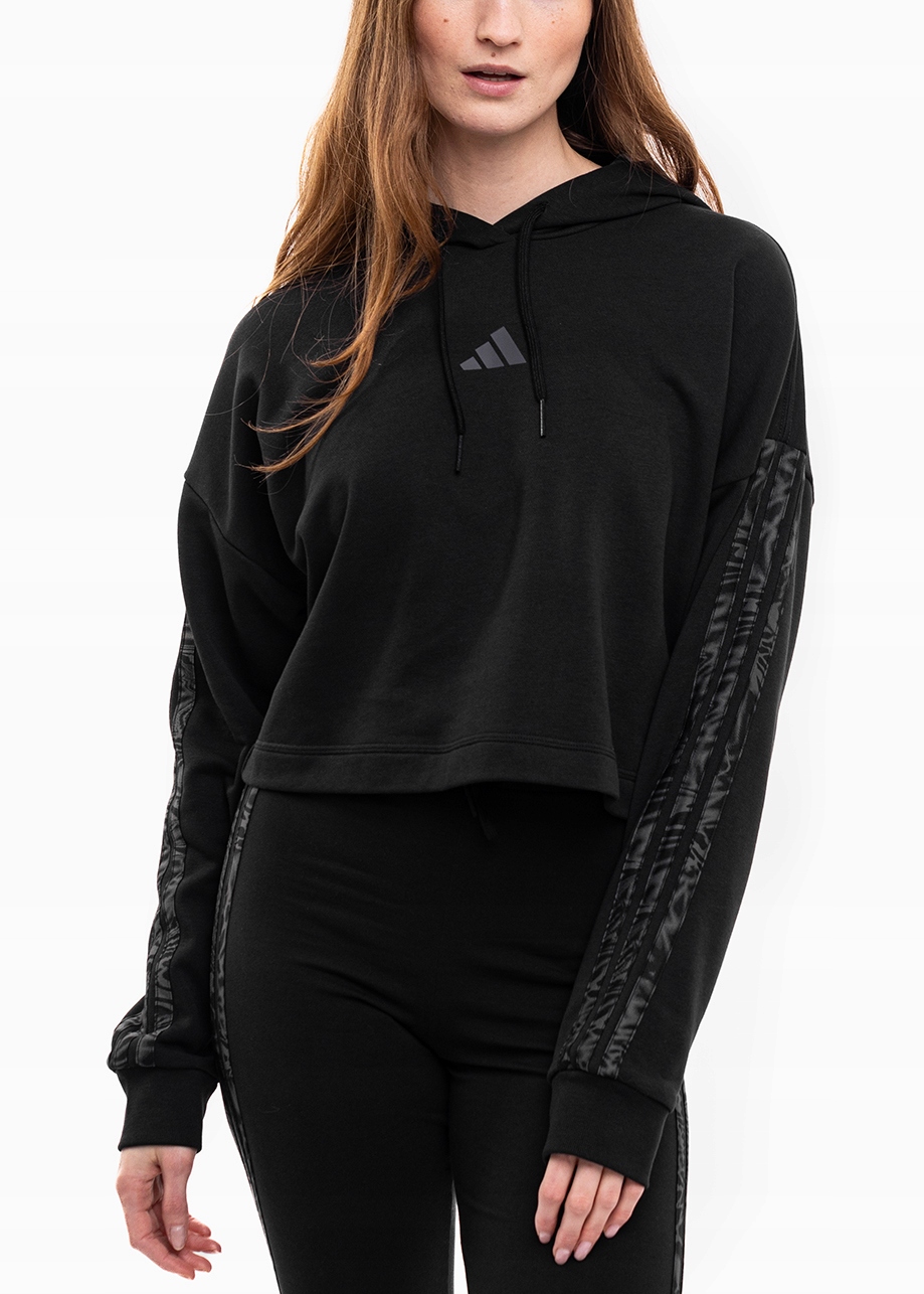 Mikina adidas s kapucí Krátká bavlněná sportovní mikina vel