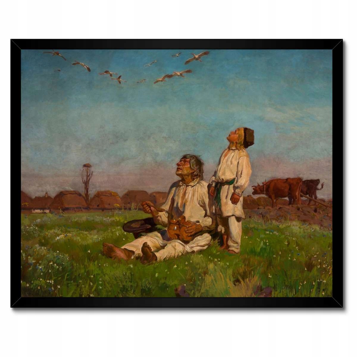 Plakáty v rámu 50x40 Józef Chełmoński Čápi