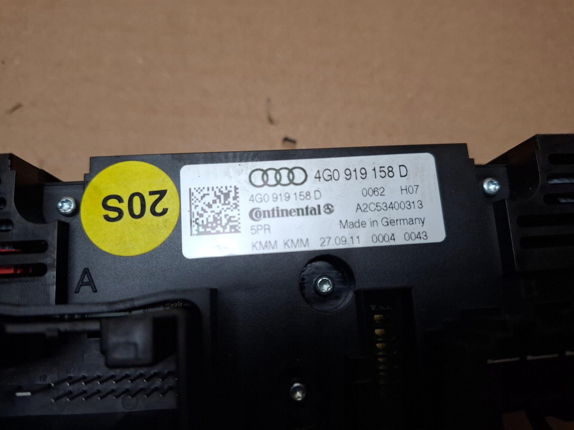 vezérlö panel a klímának Audi A6 C7 2012 4G0919158D
