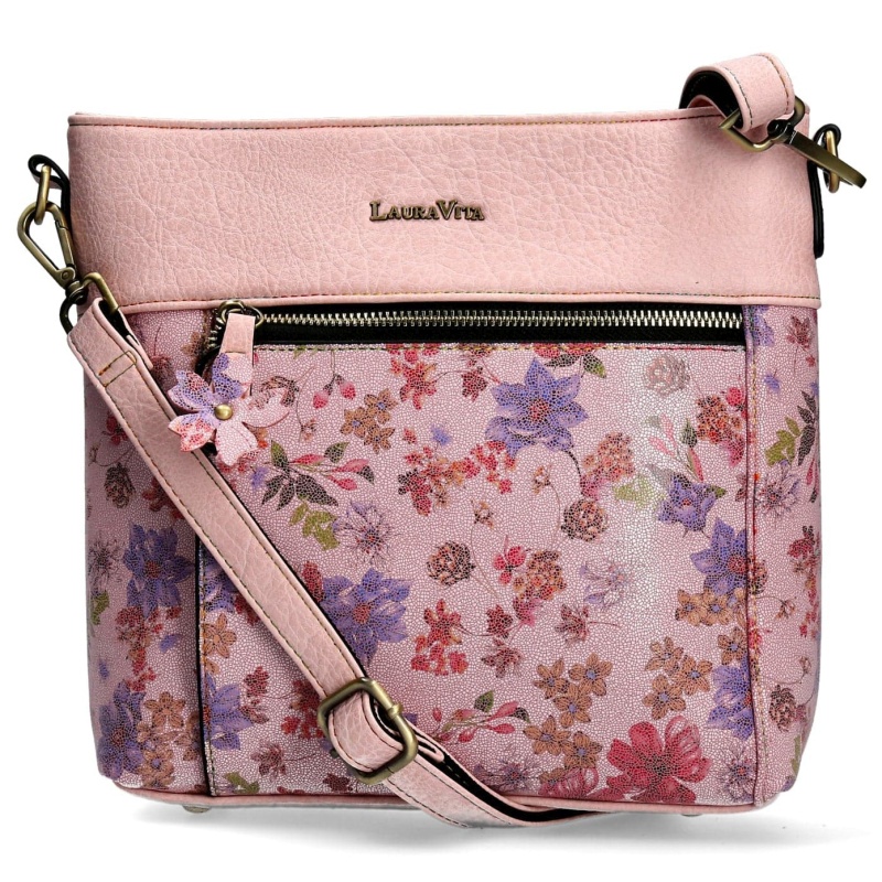 Laura Vita Adra 02 ZC230606-1C Rose dámská kabelka růžová s květinami