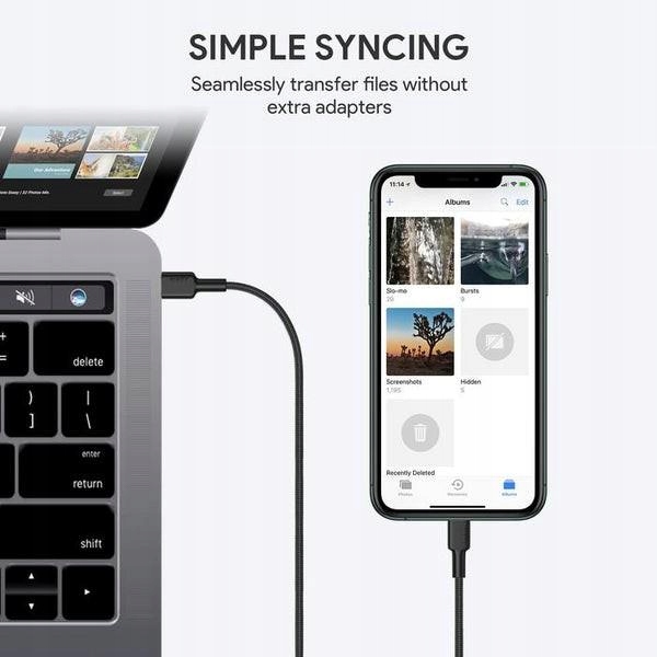 CB-CL02 Black nylonowy kabel Lightning-USB C Usb Power Delivery Usb-pd