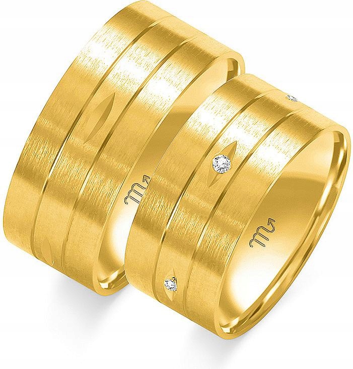 Zlatý snubní prsten na svatba pro pár 14K 585, rok 29 30 31, svatební prsten pro nevěstu