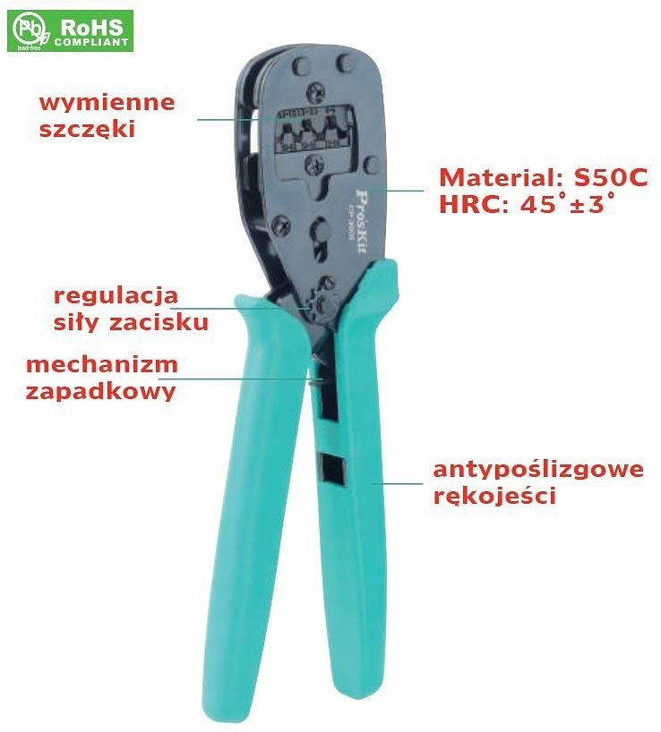 Zaciskacz konektorów nieizolowanych Proskit Kod producenta CP3006FD45