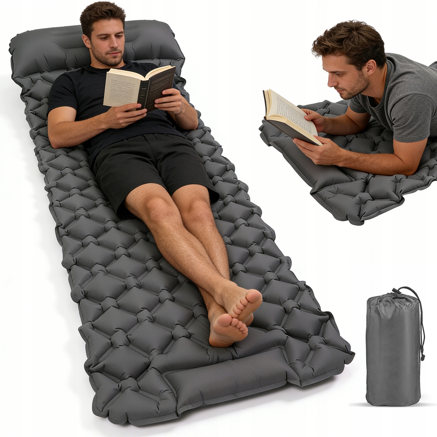 Karimata Dmuchana Materac Mata Samopompująca Z Pompką Na BIWAK195X60X5.5CM