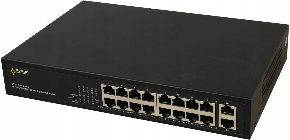 

Switch Pulsar S116WP 16x PoE 2x UpLink