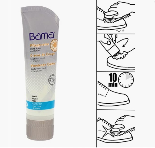 KREM PASTA DO BUTÓW Z WOSKIEM BAMA BIAŁA 75 ml Model 002 WHITE