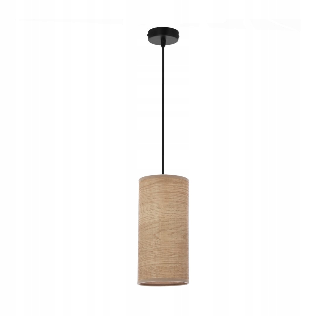 Ballo závěsná lampa černá 1x60 e27 ořechové stínidlo Candellux
