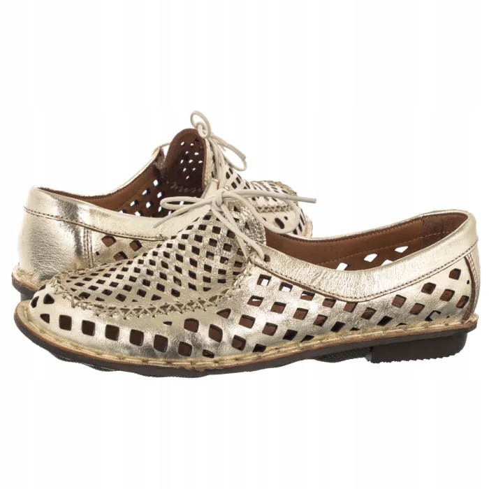 Kožené boty Dámské Polobotky Artiker Zlaté 58C3501 Gold