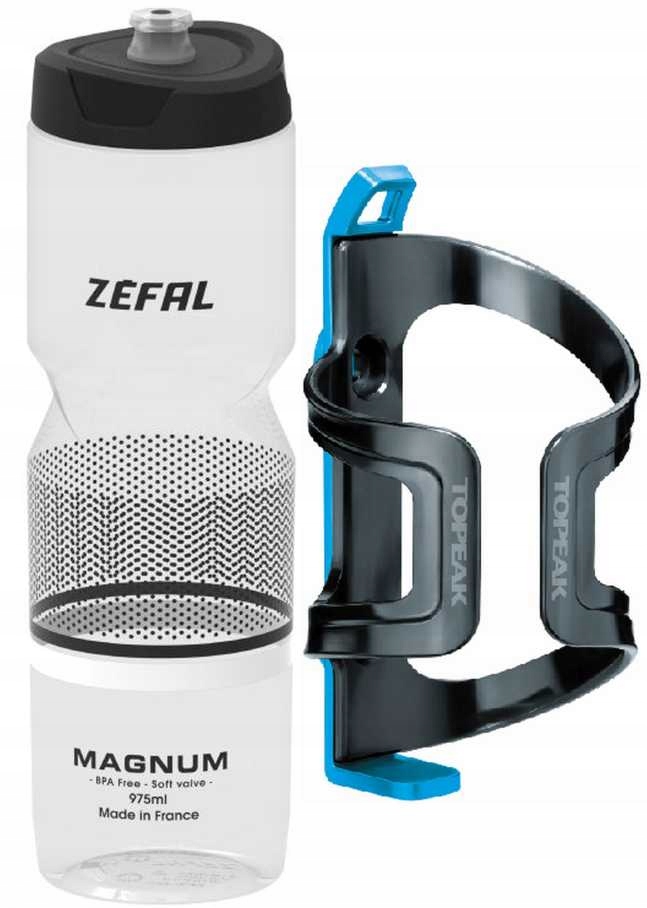 Zestaw Bidon 1L Zefal Koszyczek Topeak DualSide