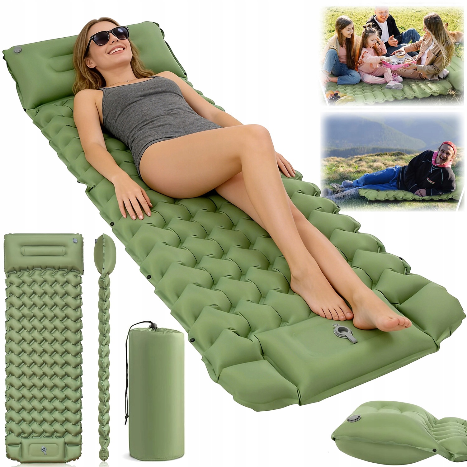 Matrace Samonafukovací Karimatka Turistická Podložka 200X66 CM Pohodlná